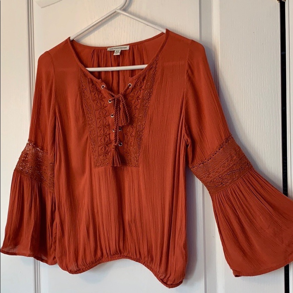 Boho bell-sleeve shirt